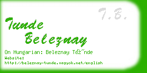 tunde beleznay business card